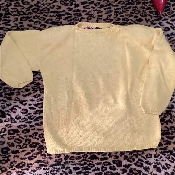 Adrienne vittadni vintage. 90s POW sweater in hot yellow - Picture 4 of 4